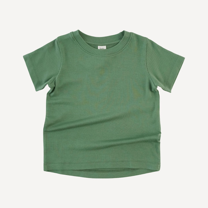 short sleeve essential boxy tee | elm | modal skinny rib