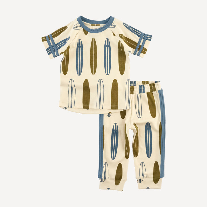short sleeve football set | longboard | organic cotton interlock