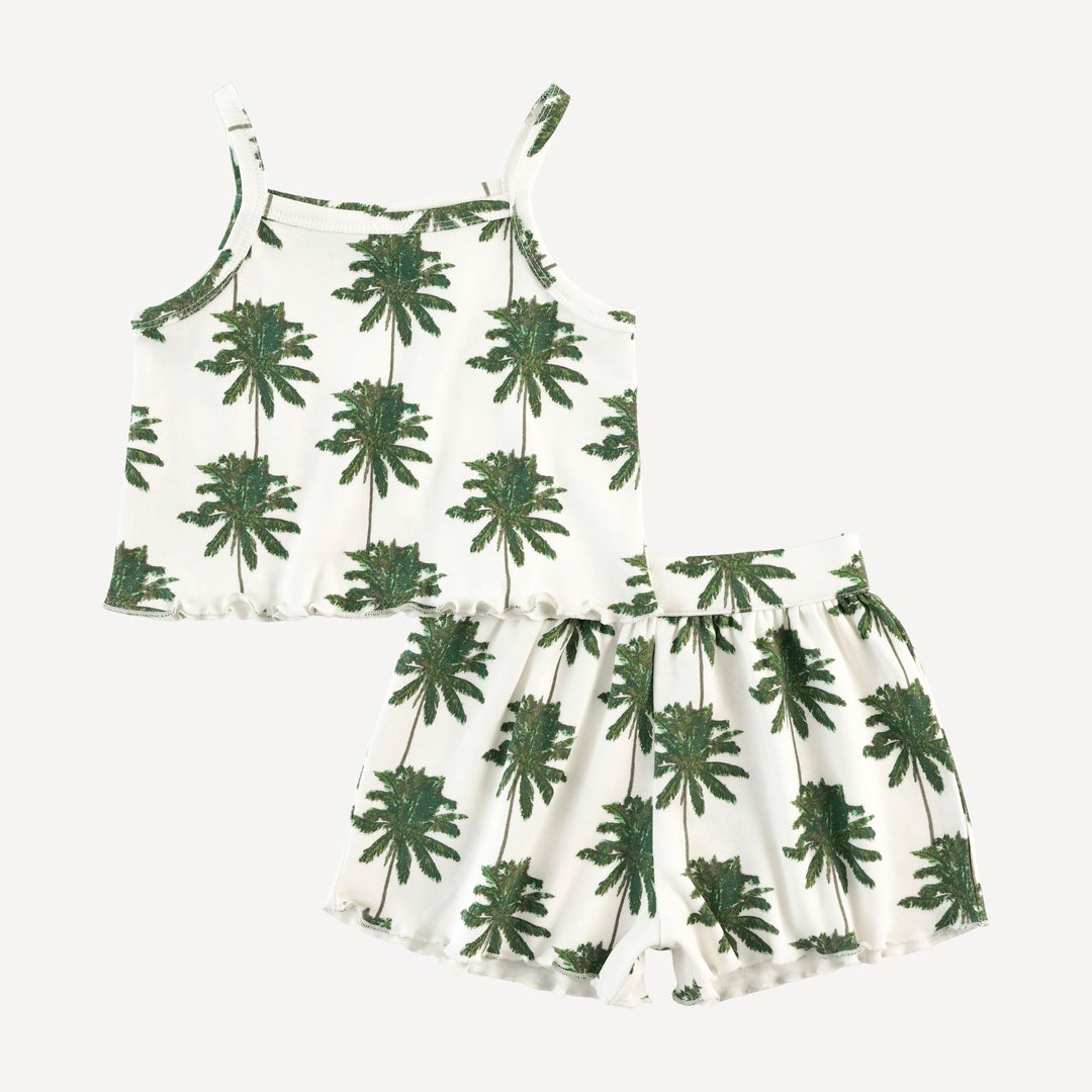 jade short set | green palm | organic cotton interlock