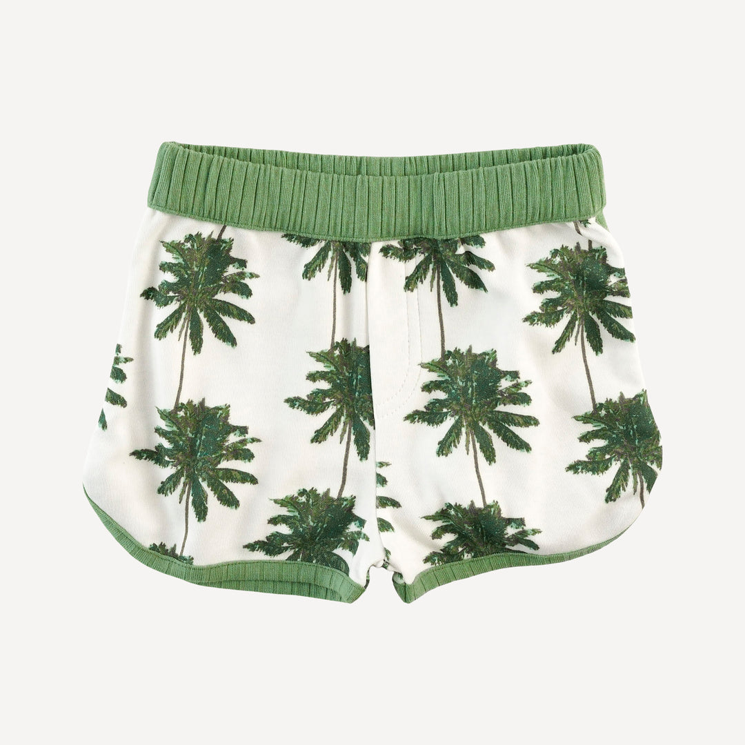 ringer tank + retro short set | green palm | organic cotton interlock