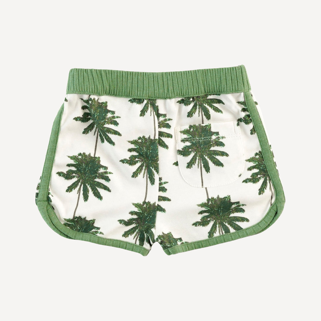 ringer tank + retro short set | green palm | organic cotton interlock