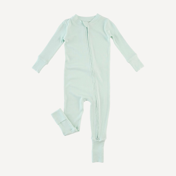 long sleeve convertible zippy pj | sea mist | modal skinny rib