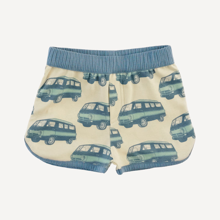 ringer tank + retro short set | blue beach van | organic cotton interlock