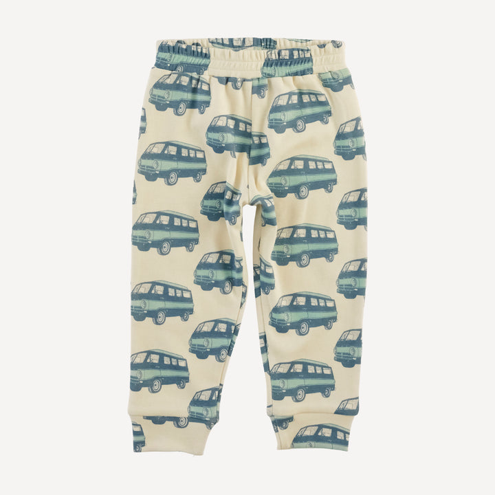 long sleeve cuffed jogger set | blue beach van | organic cotton interlock