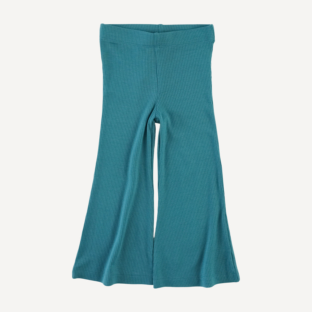 flare leg pant | teal | modal skinny rib
