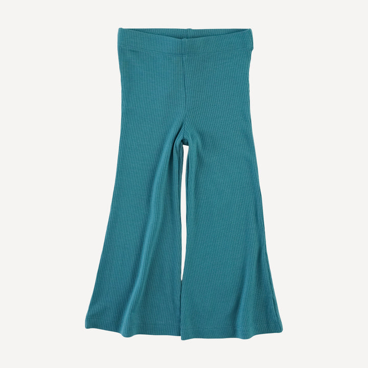 flare leg pant | teal | modal skinny rib