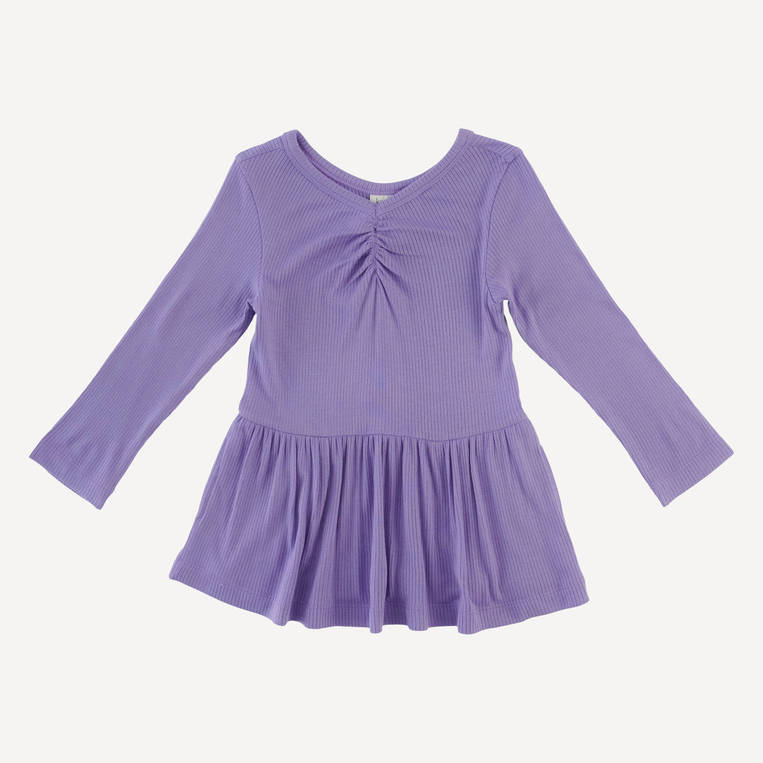 long sleeve twirl top | paisley purple | modal skinny rib