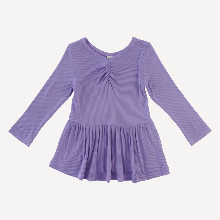 long sleeve twirl top | paisley purple | modal skinny rib