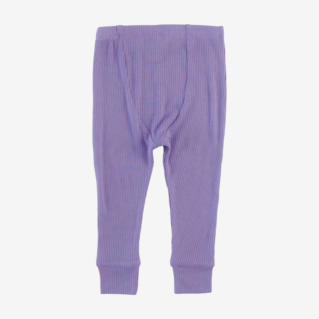long sleeve crew neck pj set | paisley purple | modal skinny rib