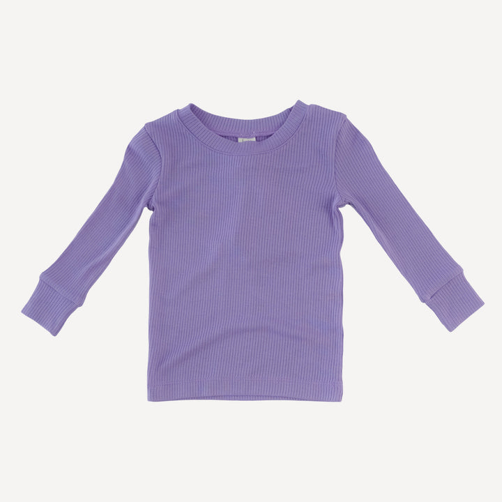 long sleeve crew neck pj set | paisley purple | modal skinny rib