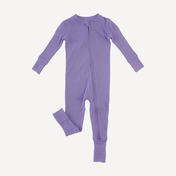 long sleeve convertible zippy pj | paisley purple | modal skinny rib