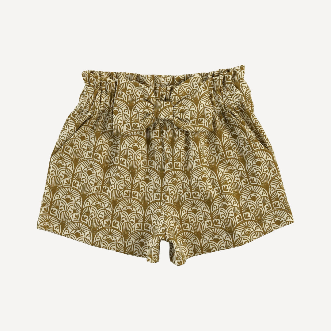 paper bag short | fennel deco arches | organic cotton interlock