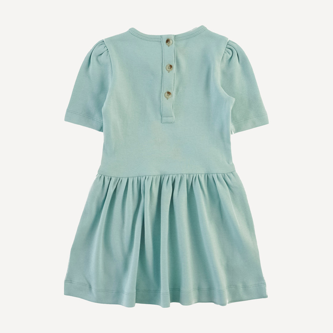 puff sleeve drop waist dress | desert postcard | organic cotton interlock