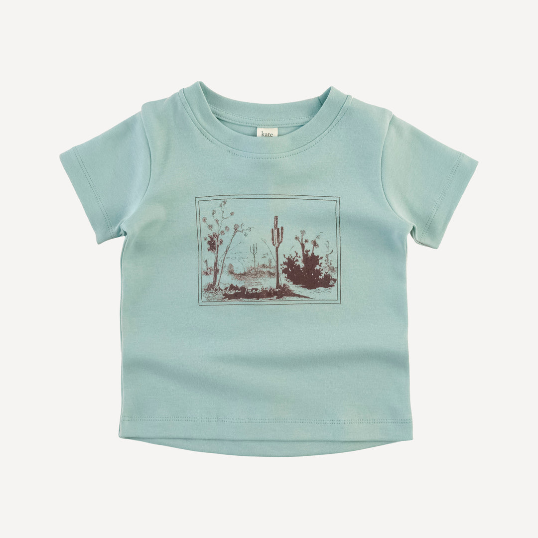 short sleeve essential boxy tee | desert postcard | organic cotton interlock