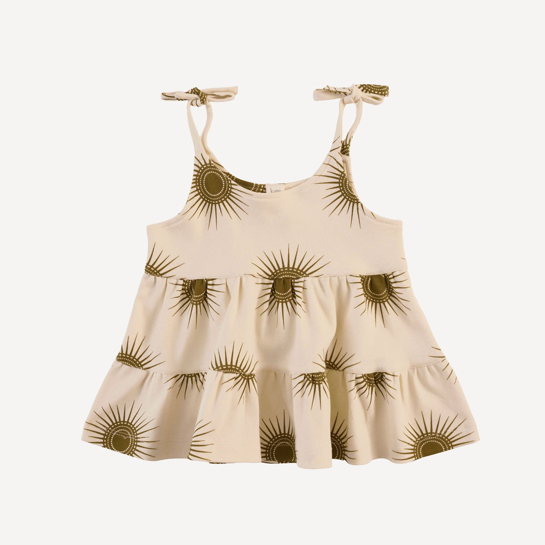spaghetti tie prairie top | neutral sun | organic cotton interlock