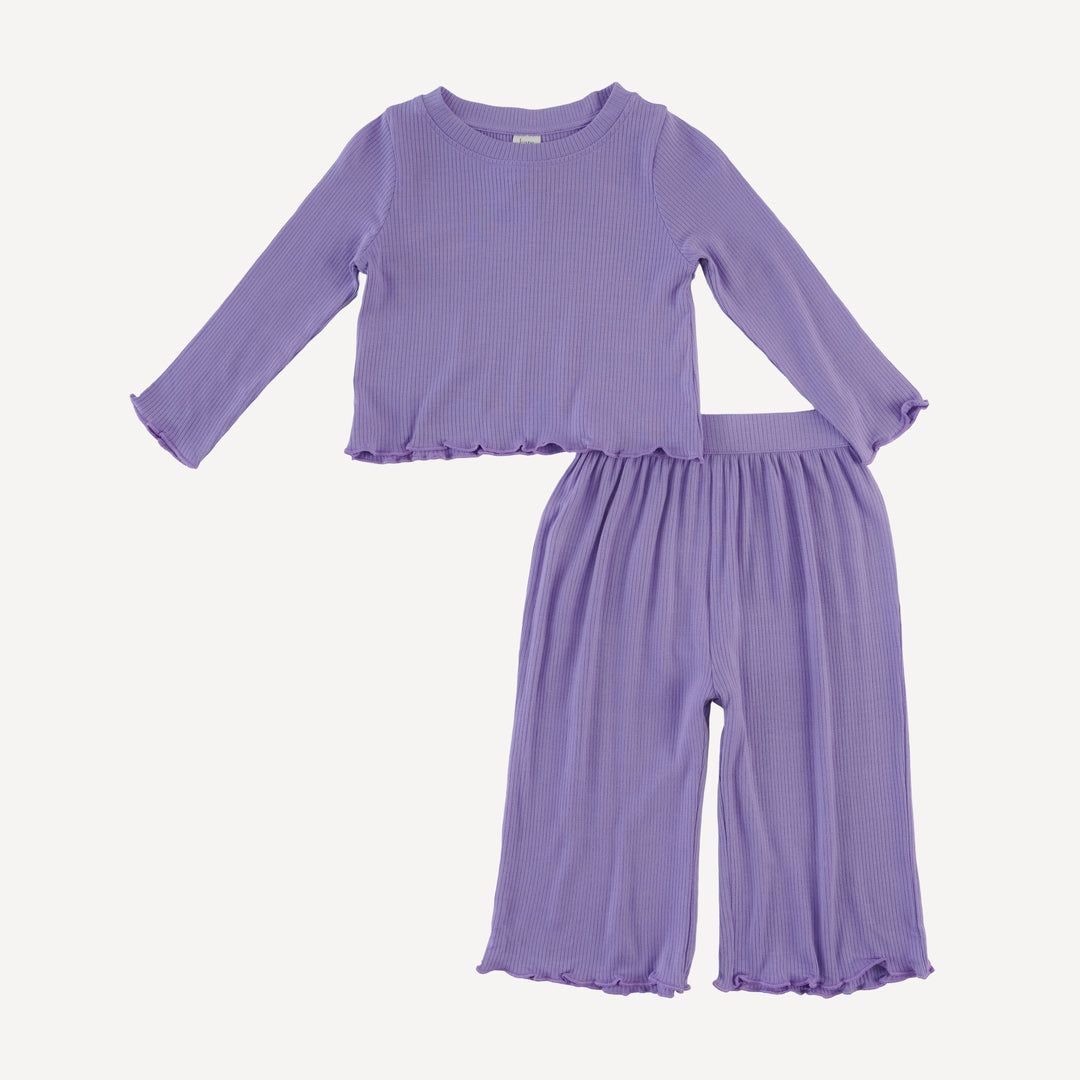 long sleeve jade set | paisley purple | modal skinny rib
