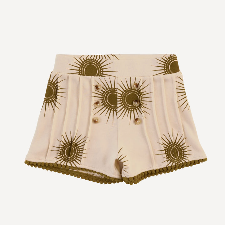 pintuck pom pom top + short set | neutral sun | organic cotton interlock