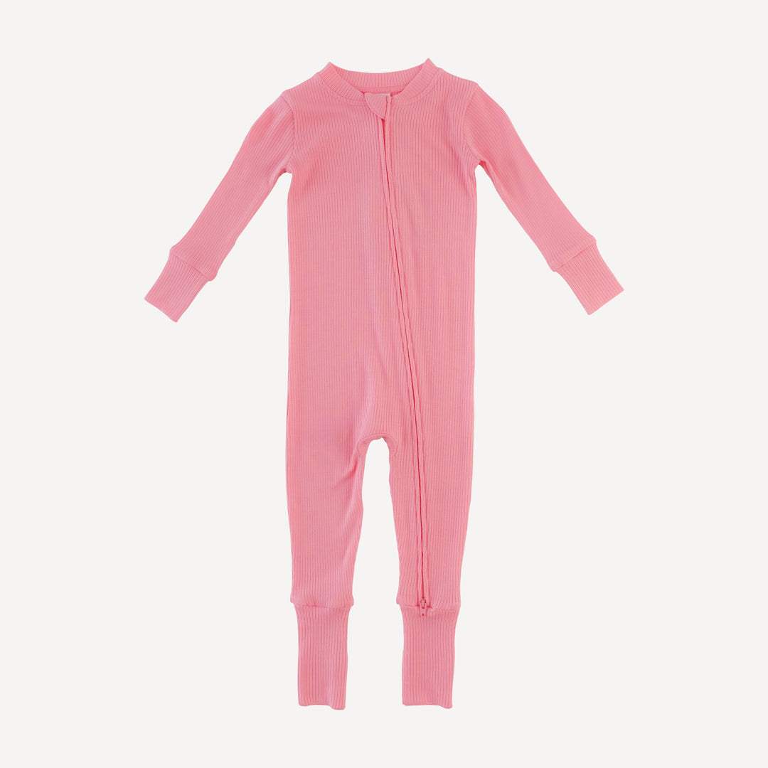 long sleeve convertible zippy pj | french pink | modal skinny rib
