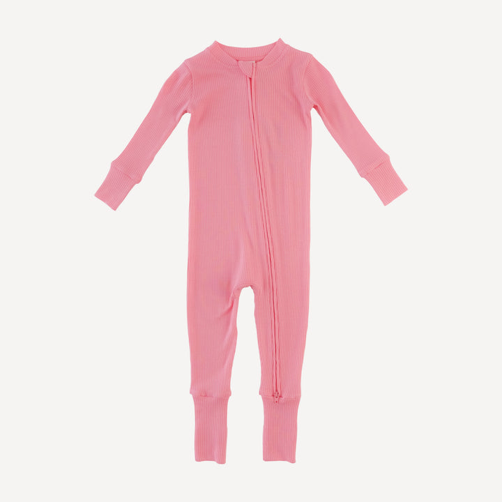 long sleeve convertible zippy pj | french pink | modal skinny rib