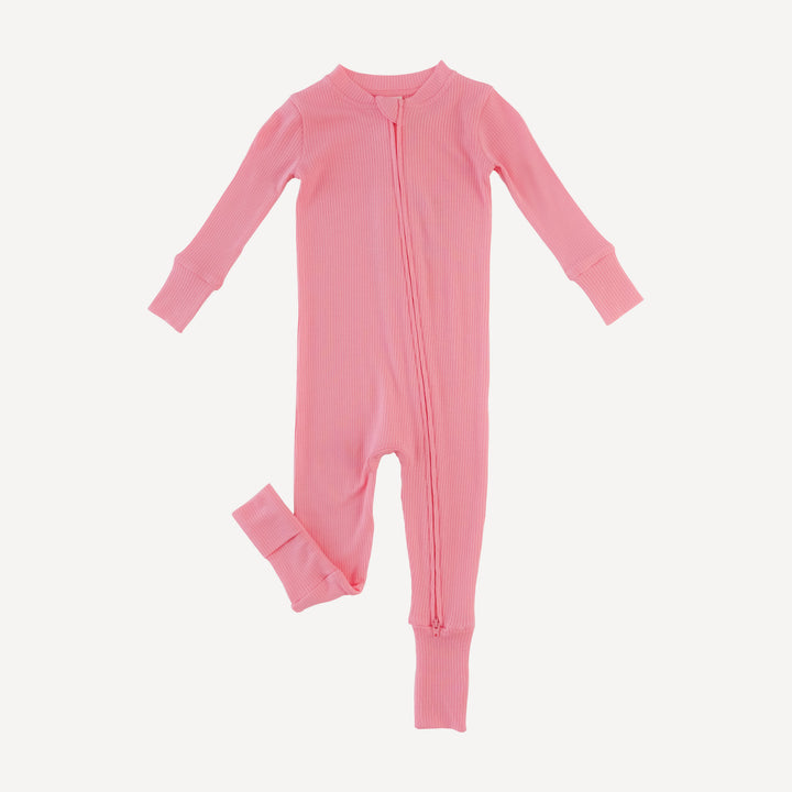 long sleeve convertible zippy pj | french pink | modal skinny rib