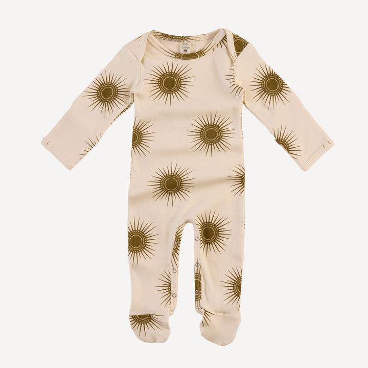 long sleeve lap neck footie | neutral sun | organic cotton interlock