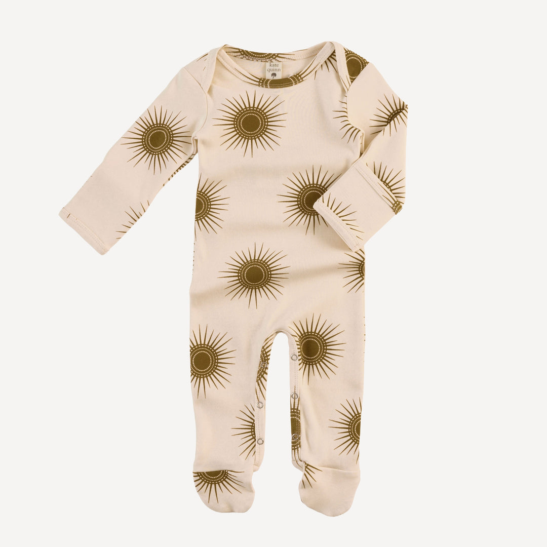 long sleeve lap neck footie | neutral sun | organic cotton interlock