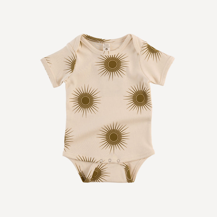 short sleeve lap neck bodysuit | neutral sun | organic cotton interlock