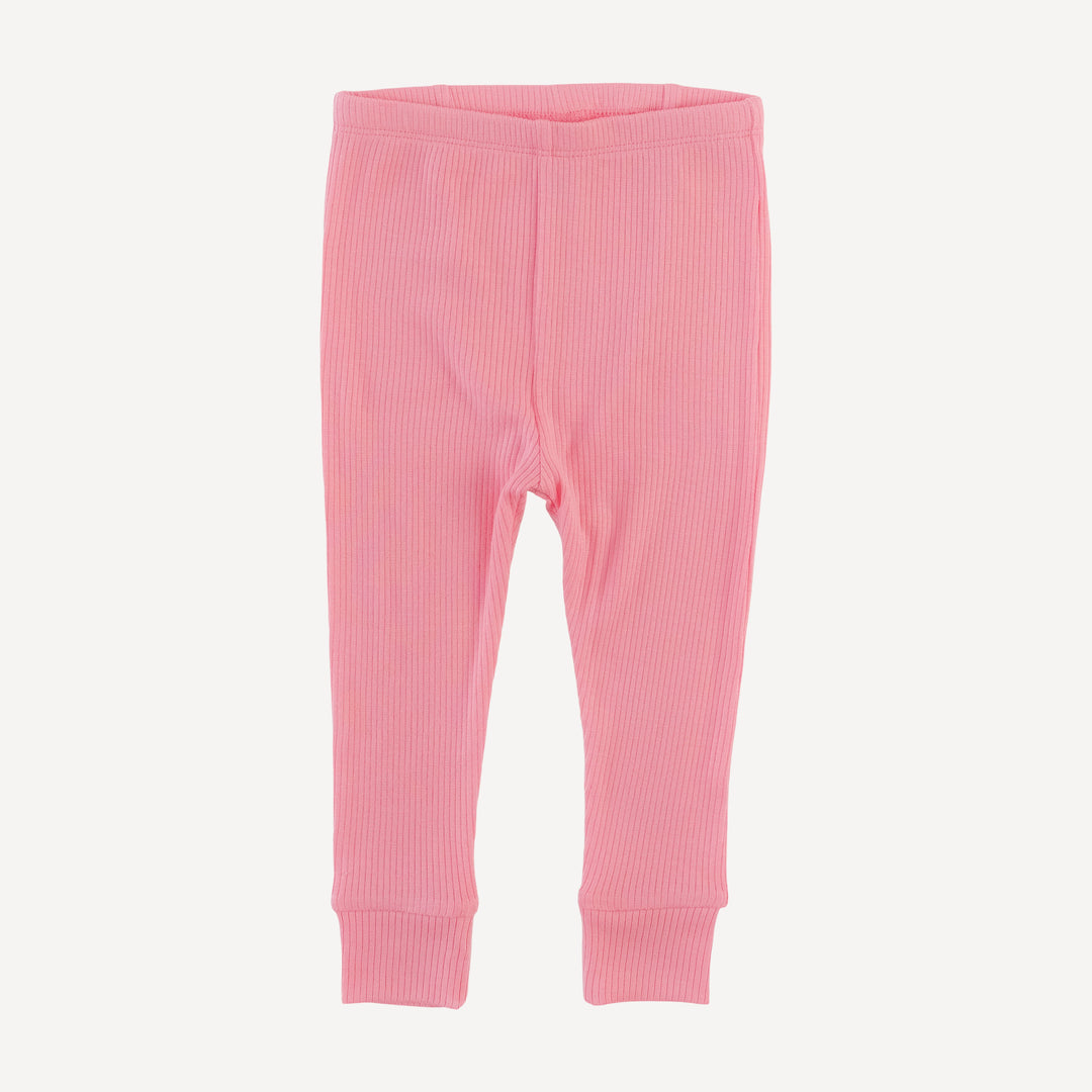 long sleeve crew neck pj set | french pink | modal skinny rib