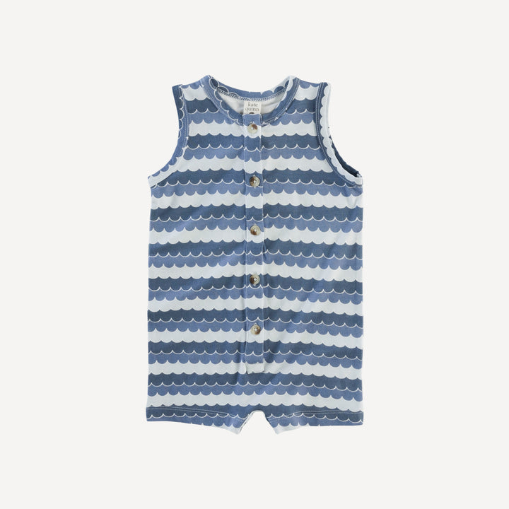 button sport shortie jumpsuit | sea water | bamboo