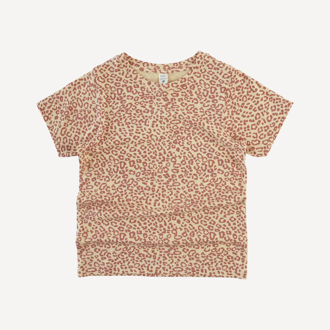 tween short sleeve boxy tee | leopard print | modal skinny rib