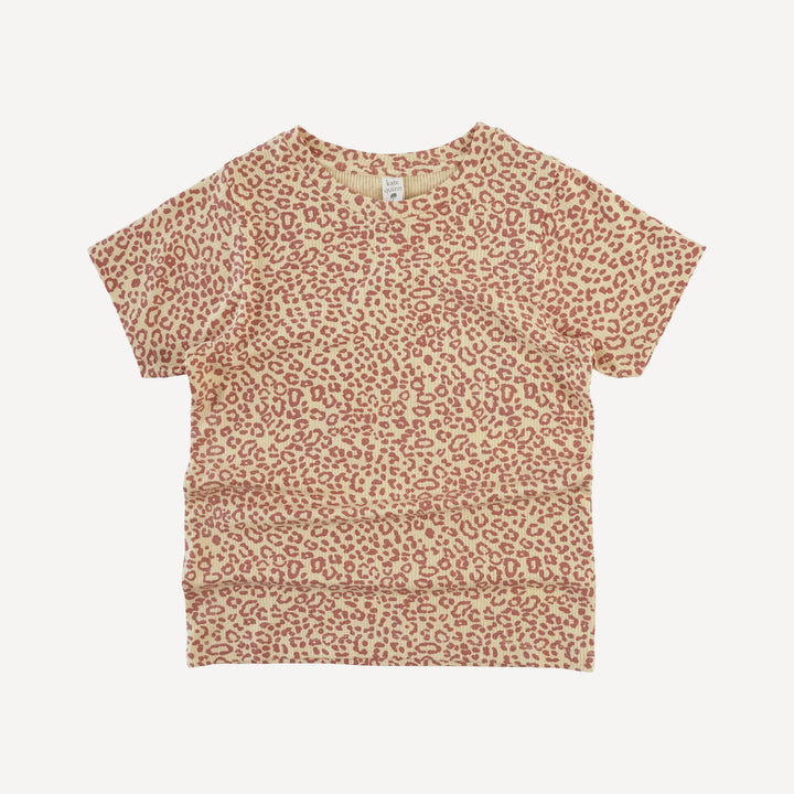 tween short sleeve boxy tee | leopard print | modal skinny rib