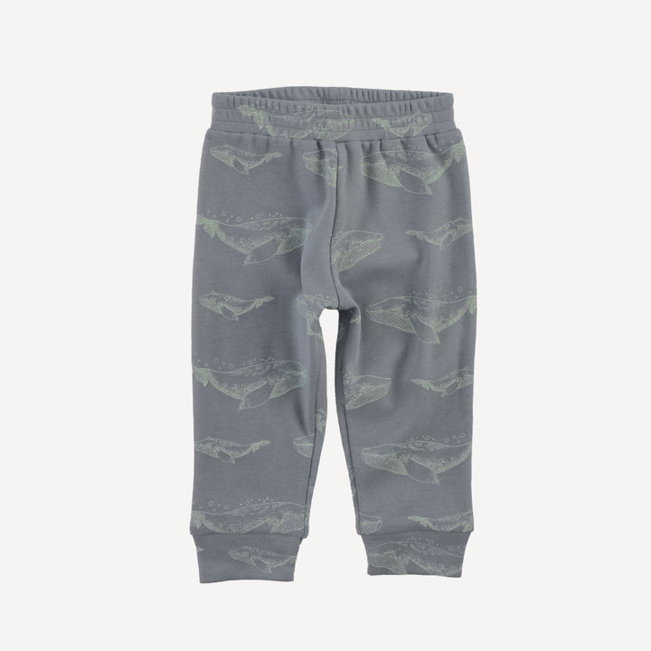 long sleeve cuffed jogger set | blue whale | organic cotton interlock
