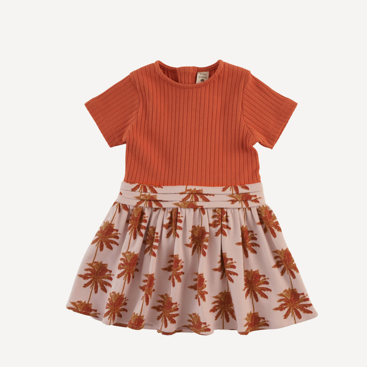 short sleeve classic ballet dress | mango palm | organic cotton interlock