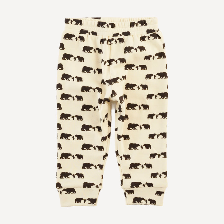 long sleeve cuffed jogger set | bears | organic cotton interlock