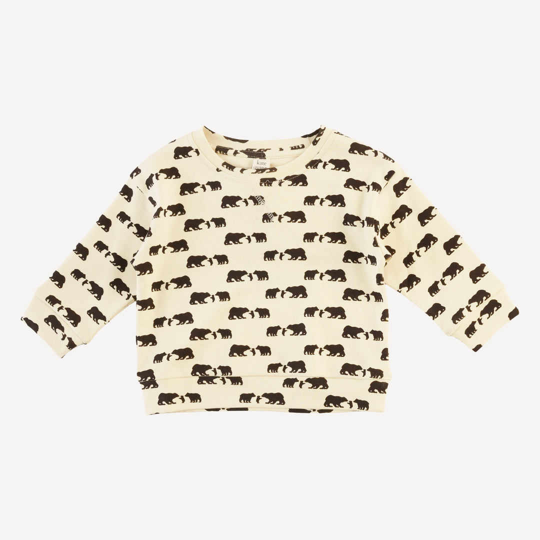 long sleeve cuffed jogger set | bears | organic cotton interlock