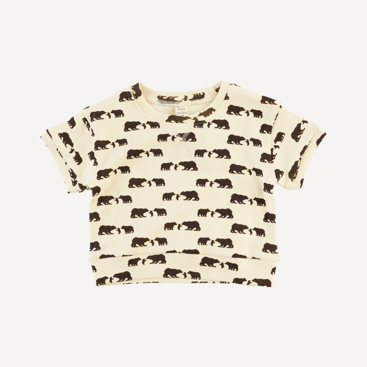short sleeve relaxed cuffed jogger set | bears | organic cotton interlock