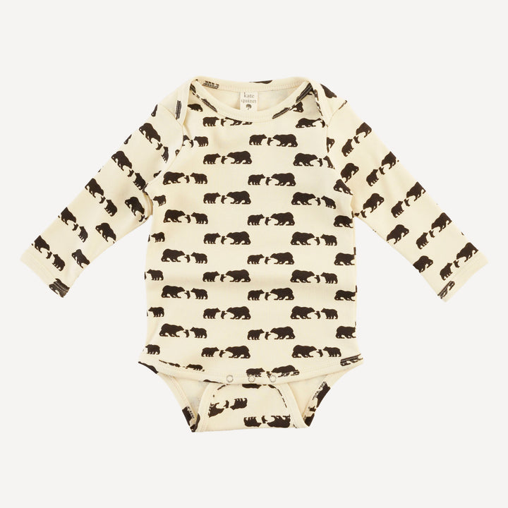 long sleeve lap neck bodysuit | bears | organic cotton interlock
