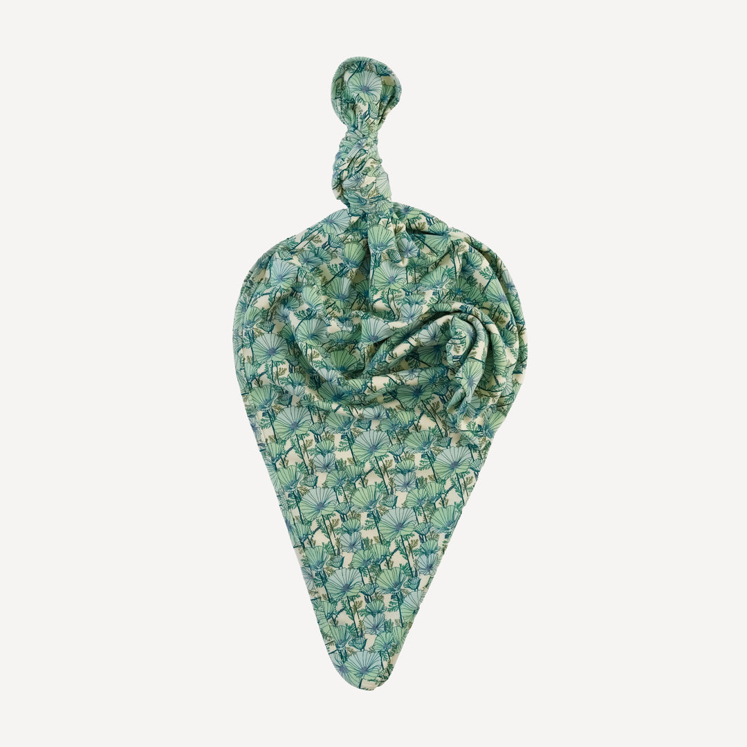 single layer blanket | small aqua poppies | organic cotton interlock