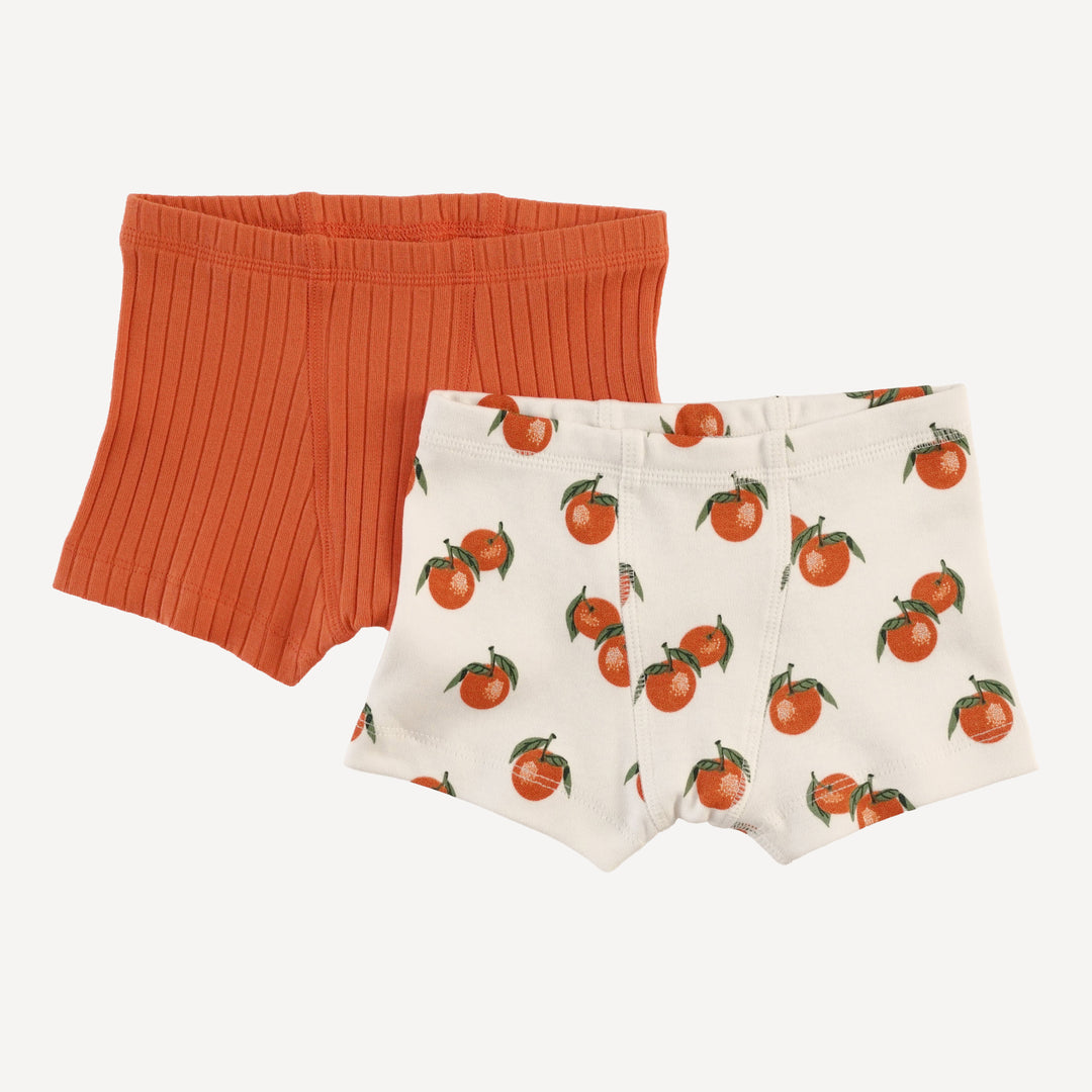 boxer set of 2 | clementine | organic cotton interlock