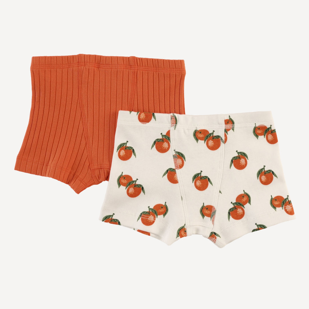 boxer set of 2 | clementine | organic cotton interlock