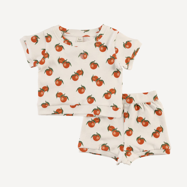 jamie short set | clementine | organic cotton interlock