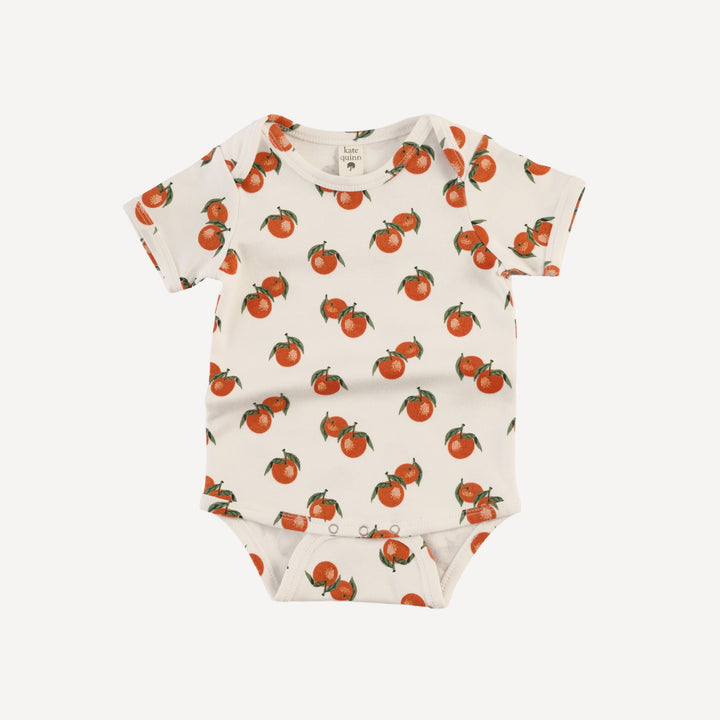 short sleeve lap neck bodysuit | clementine | organic cotton interlock