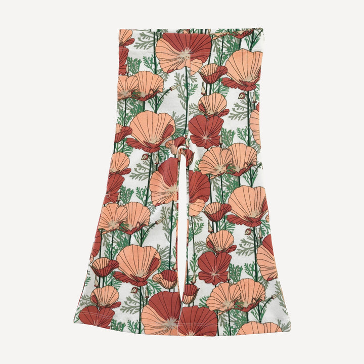 flare leg pant | california poppies | organic cotton interlock
