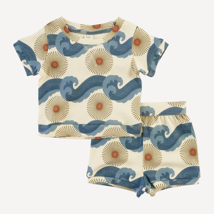 jamie short set | blue ocean sun | organic cotton interlock