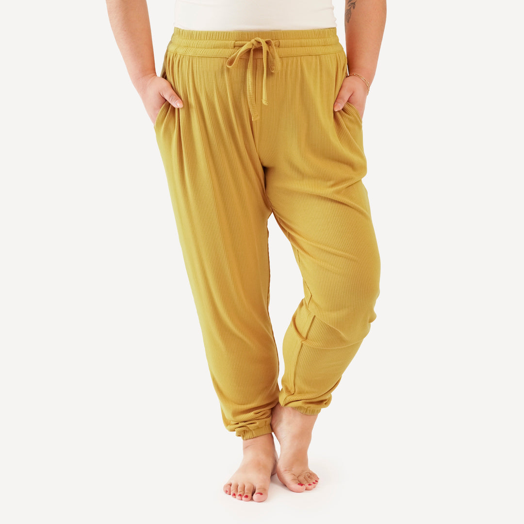 womens relaxed jogger | golden sun | modal skinny rib