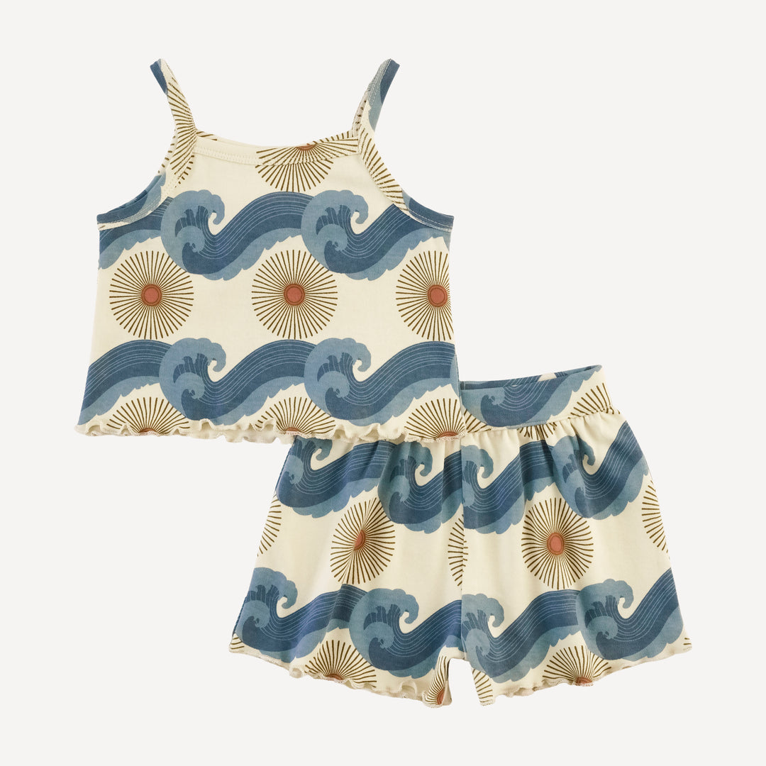 jade short set | blue ocean sun | organic cotton interlock
