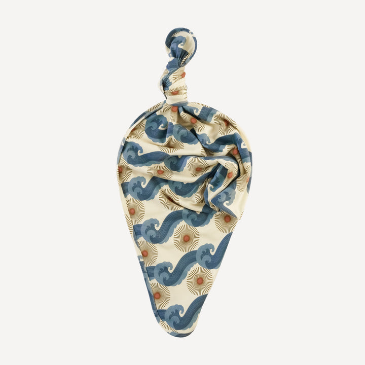 single layer blanket | blue ocean sun | organic cotton interlock