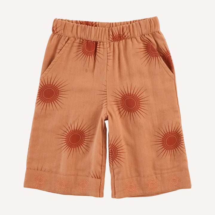 sun embroidered gaucho pant | mango sun | organic cotton gauze