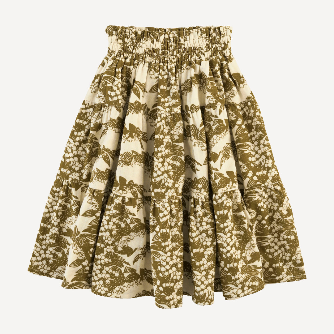 smocked tiered gathered maxi skirt | fennel lily | organic cotton gauze