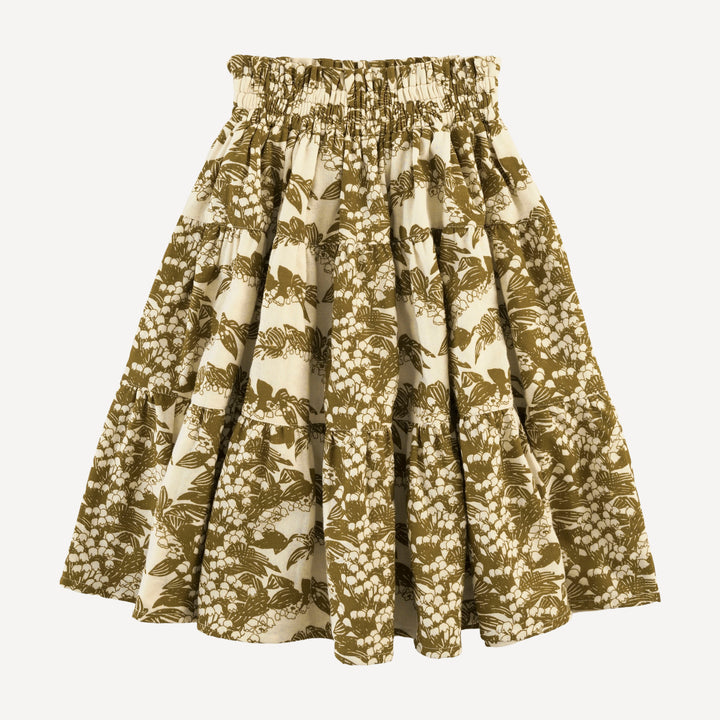 smocked tiered gathered maxi skirt | fennel lily | organic cotton gauze